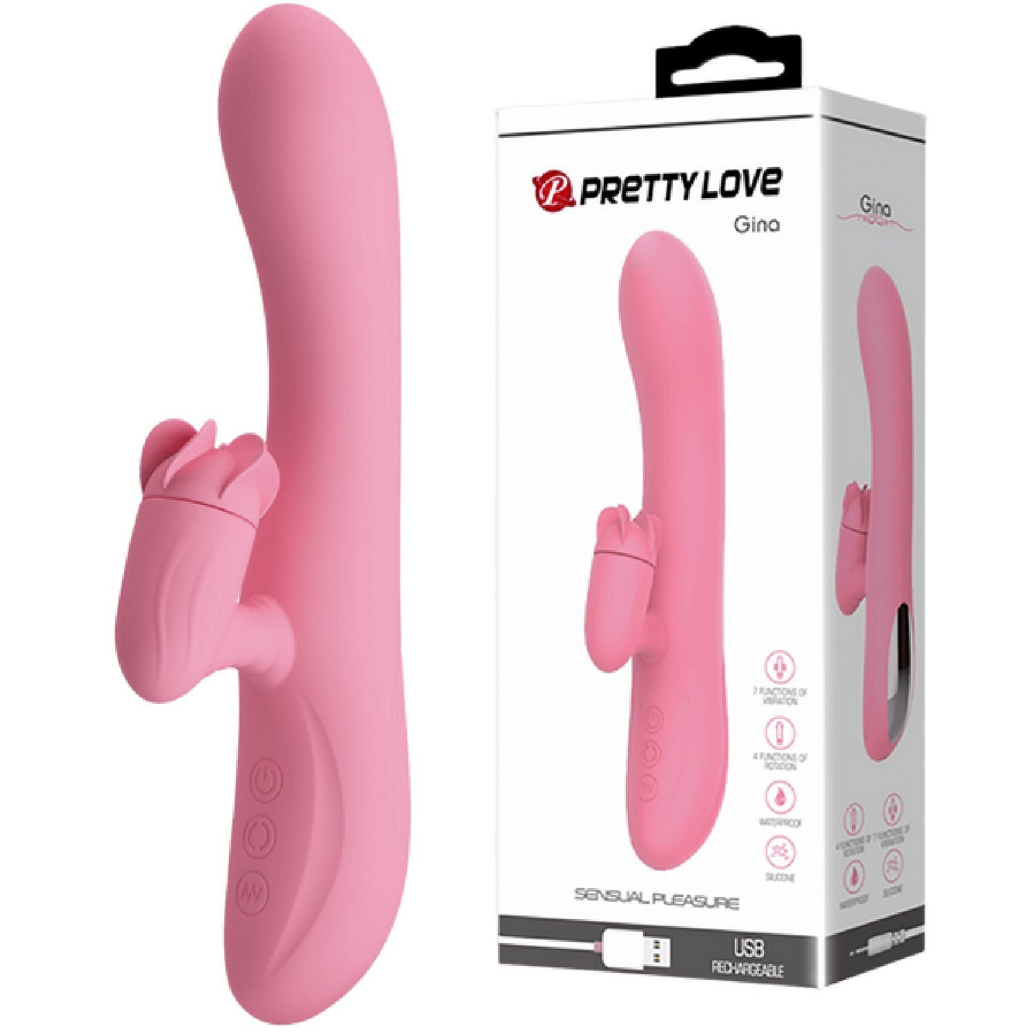 Gina – Rotating Tongue Rabbit Vibrator with 7 Vibration Functions > Vibrators > Ladies > Rabbit