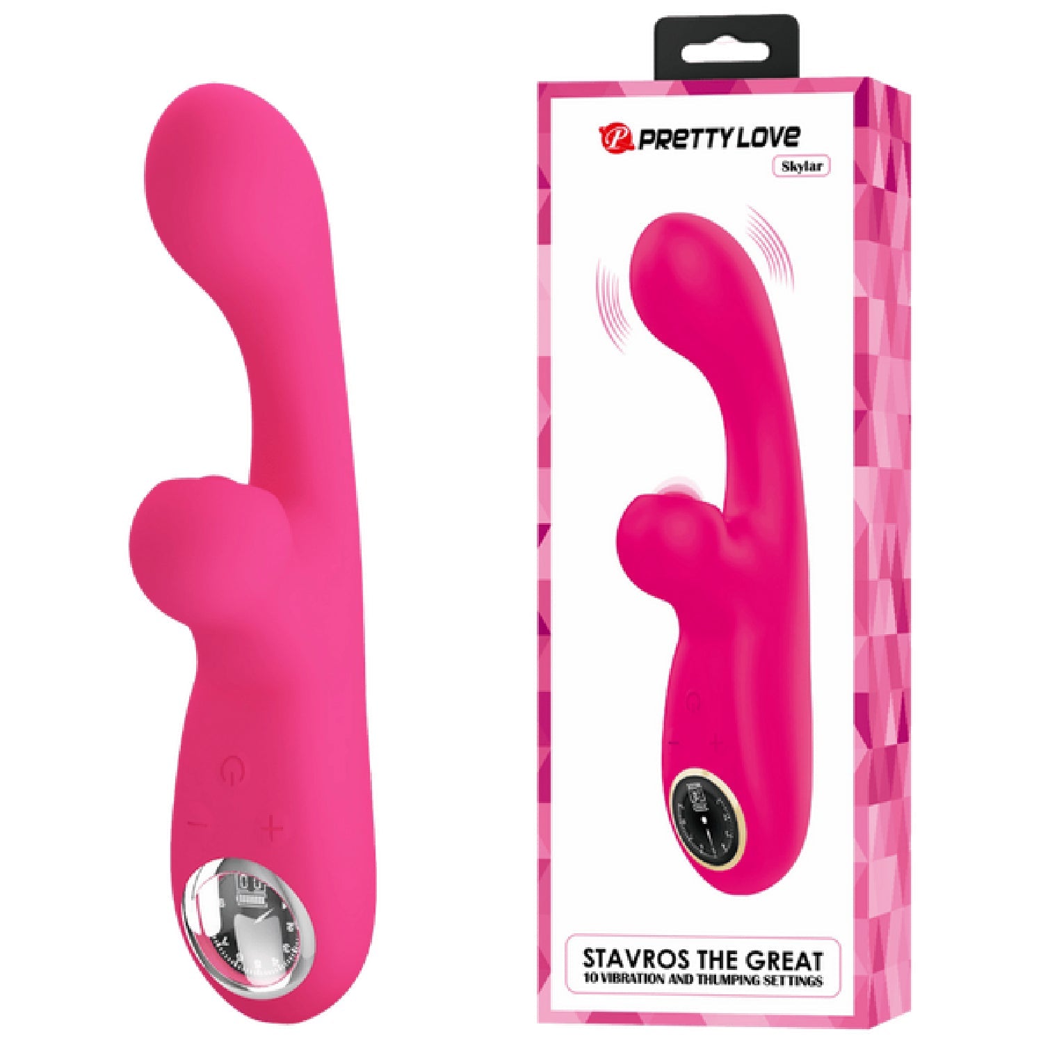 Rechargeable Skylar – Velvet Silicone Multifunction Rabbit Vibrator with Thumping and Vibration Modes Secondary image