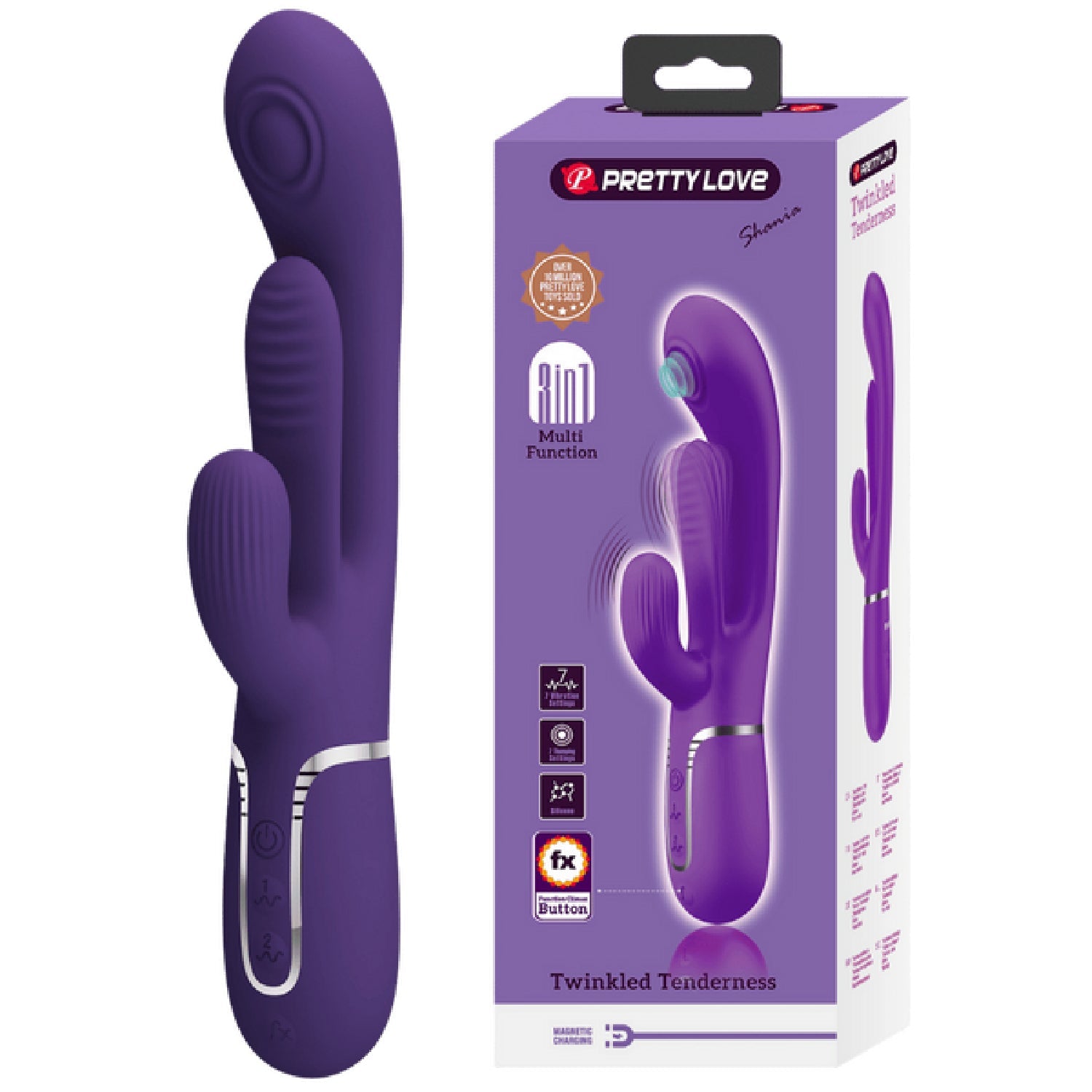 Shania 4in1 Multi-Function Rabbit Vibrator – Velvet Silicone 7 Vibration Settings > Vibrators > Ladies > Rabbit