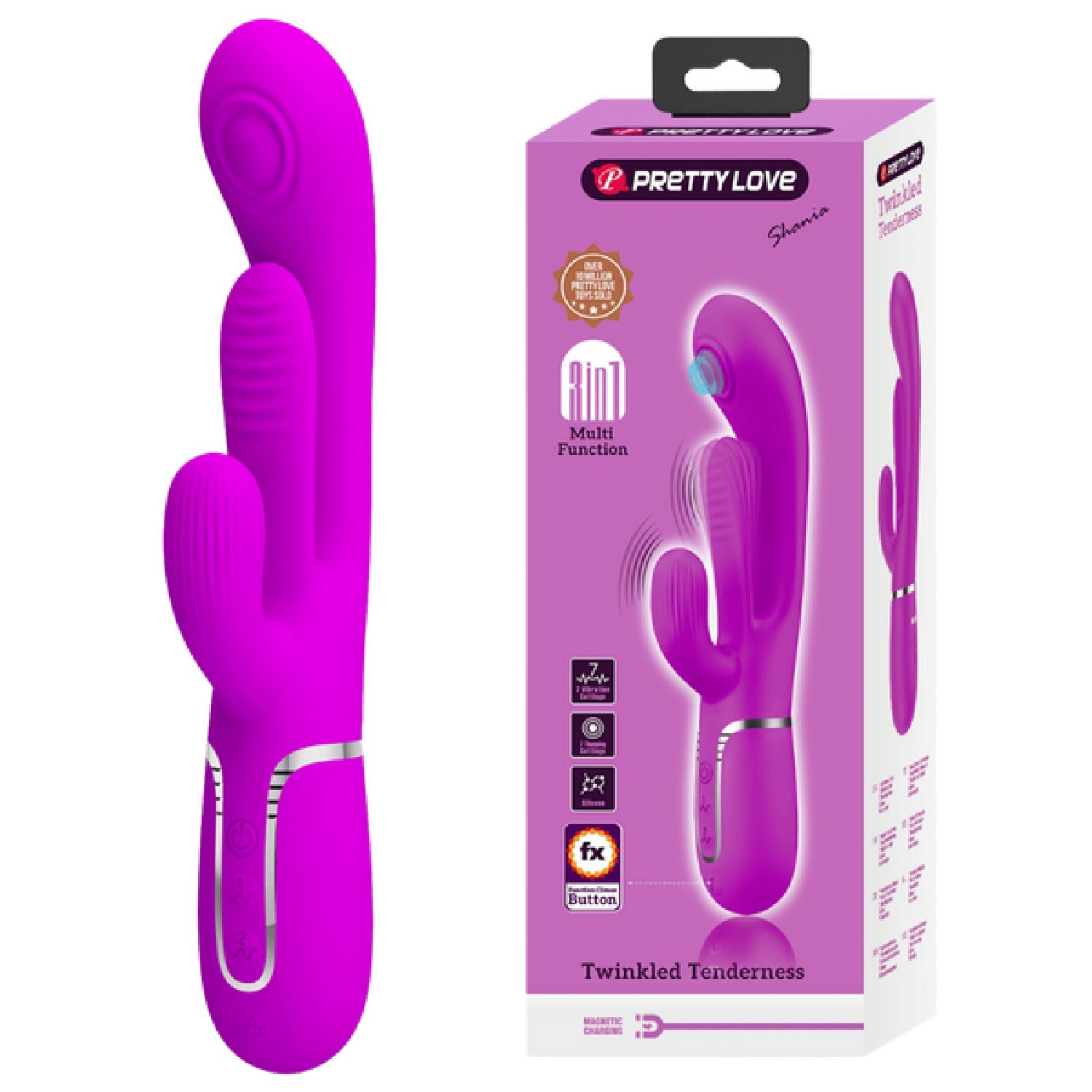 Shania 4in1 Multi-Function Rabbit Vibrator – Velvet Silicone 7 Vibration Settings > Vibrators > Ladies > Rabbit Main image