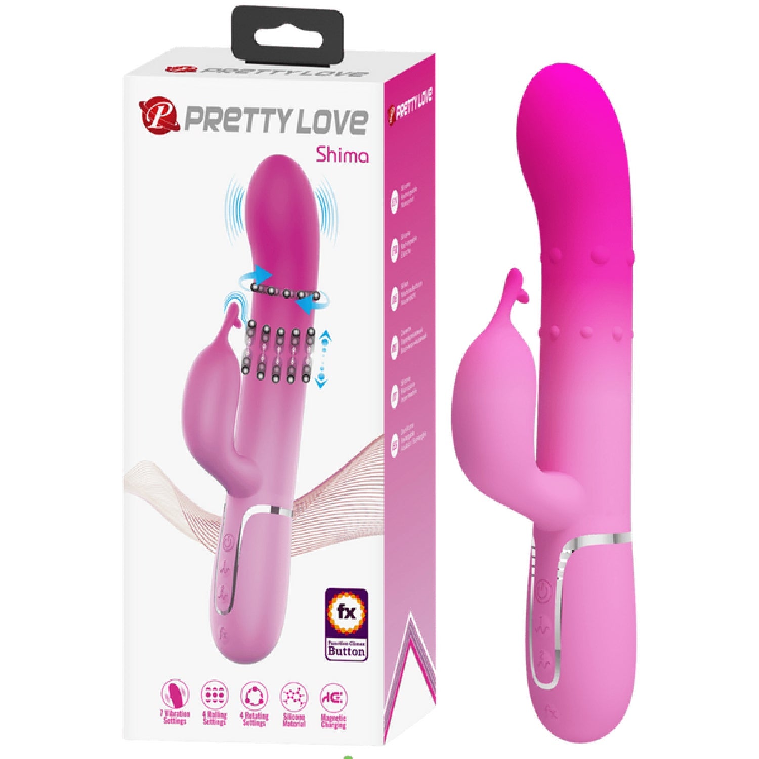 Pretty Love Shima Rechargeable – Rabbit Vibrator with Twin Motors and 7 Vibration Modes Secondary image
