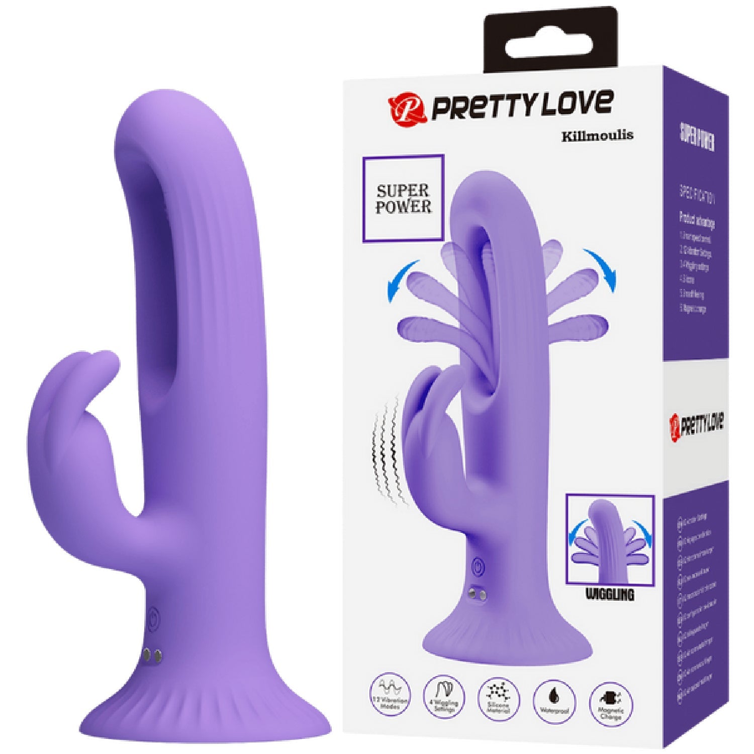 Killmoulis Vibrating Wiggling Rabbit Vibrator – 4 Settings 12 Vibration Modes Rabbit Vibrator > Vibrators > Ladies > Rabbit