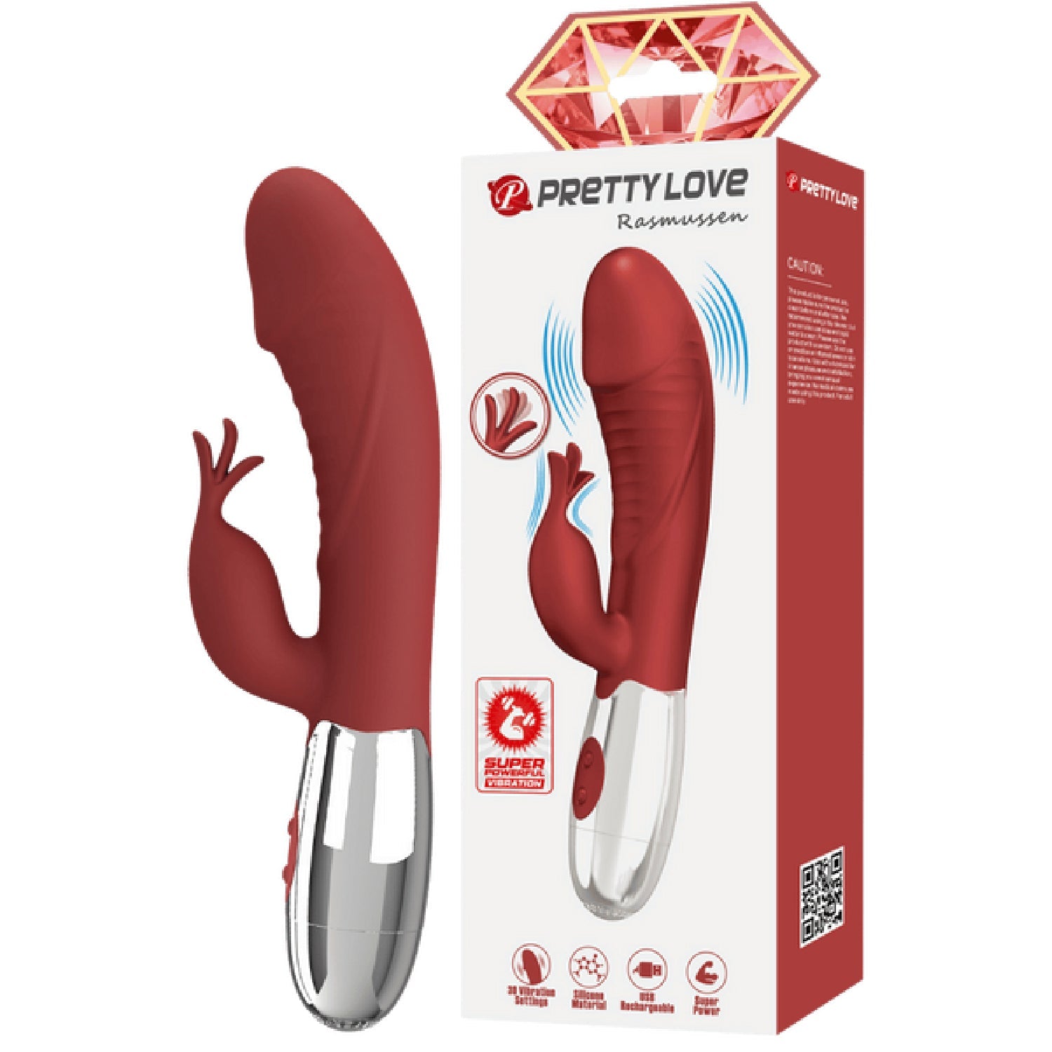 Rasmussen Rechargeable Dual-Motor Silky Silicone G-Spot and Clitoral Vibrator Secondary image