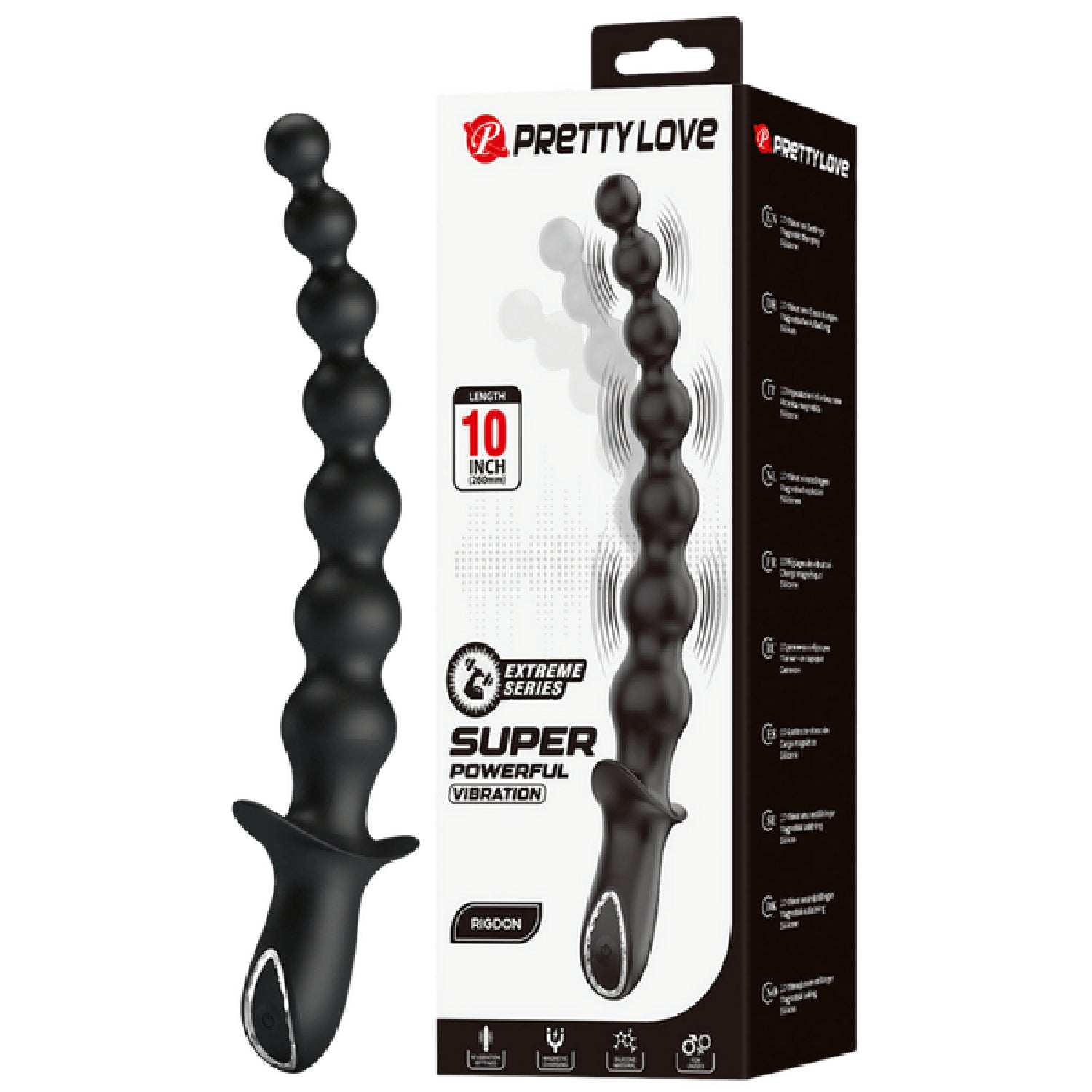 Rigdon – Rechargeable 10-Function Vibrating Bullet Anal Toy with Smooth Silicone Finish > Vibrators > Mini Vibrators