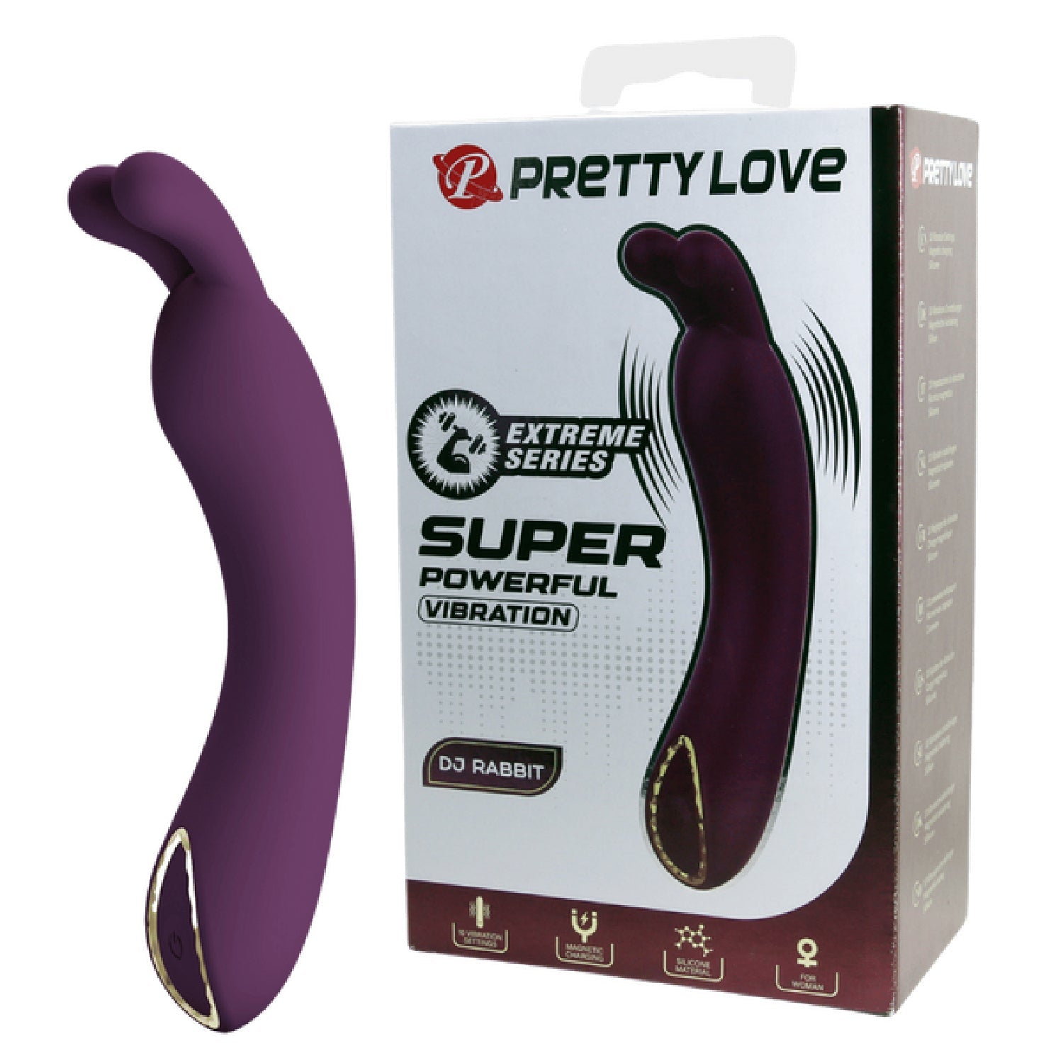 DJ Rabbit – Rechargeable Silicone 10-Function Super Powerful G-Spot Rabbit Vibrator > Vibrators > Ladies > Rabbit