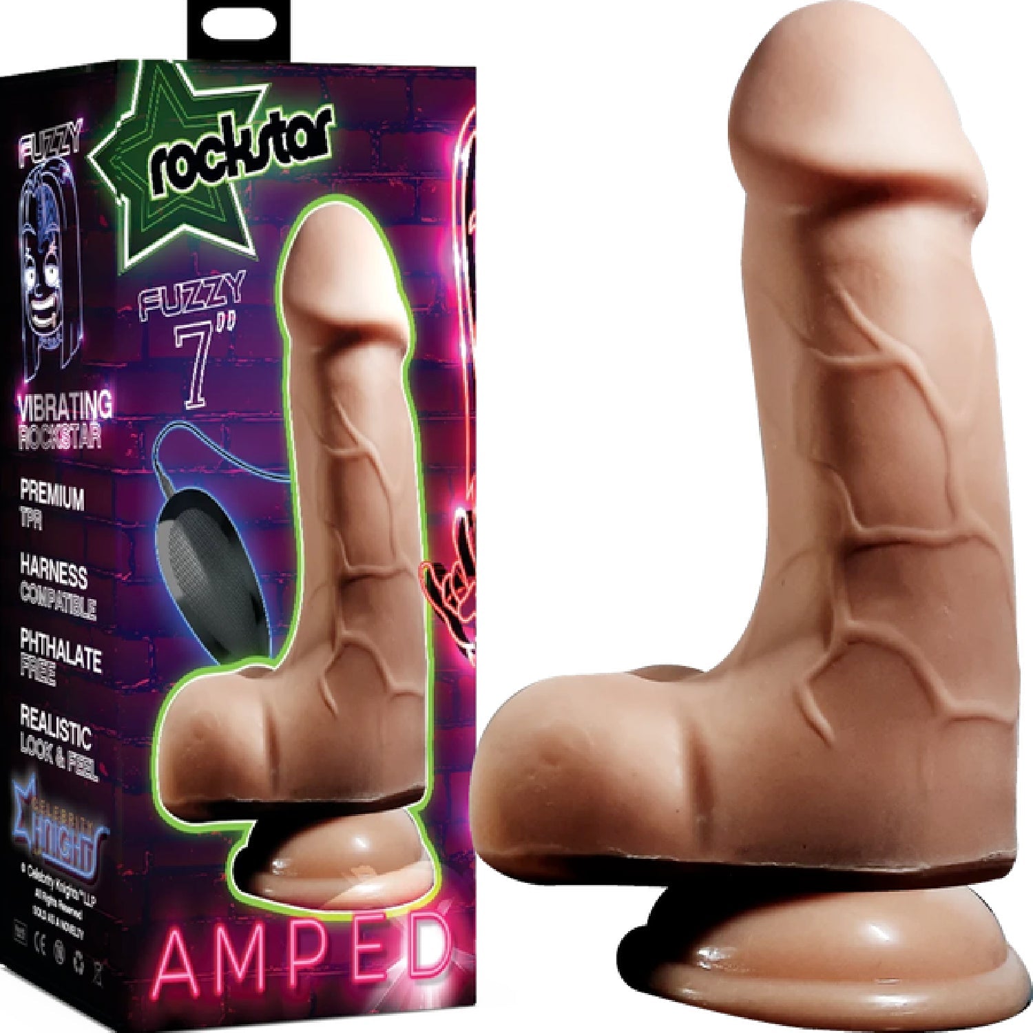 Fuzzy 7" Vibrating Dildo (Flesh) > Dildos > Realistic Dildos