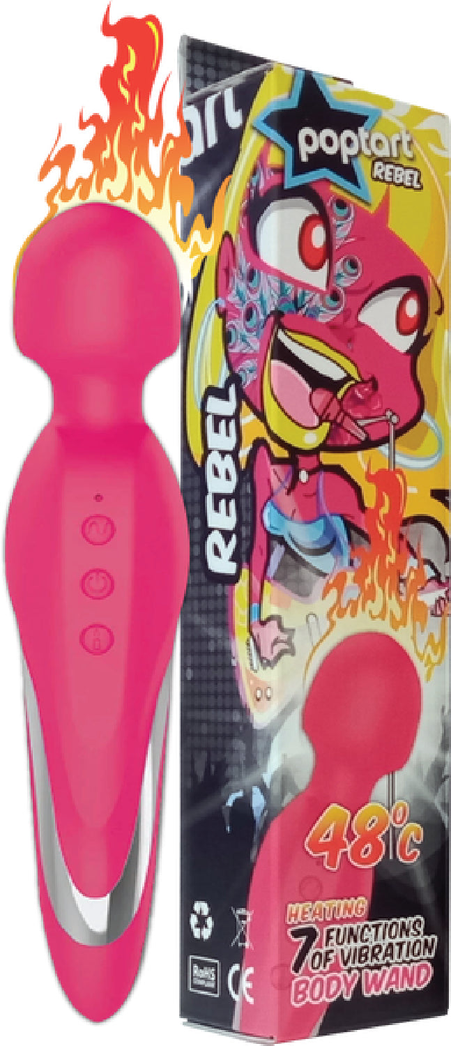 Rebel Warming Body Wand (Pink) – Rechargeable Silicone 7-Function Heating Vibrator > Sex Toys > Massage Wands