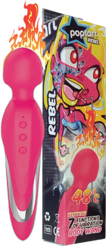 Rebel Warming Body Wand (Pink) – Rechargeable Silicone 7-Function Heating Vibrator > Sex Toys > Massage Wands