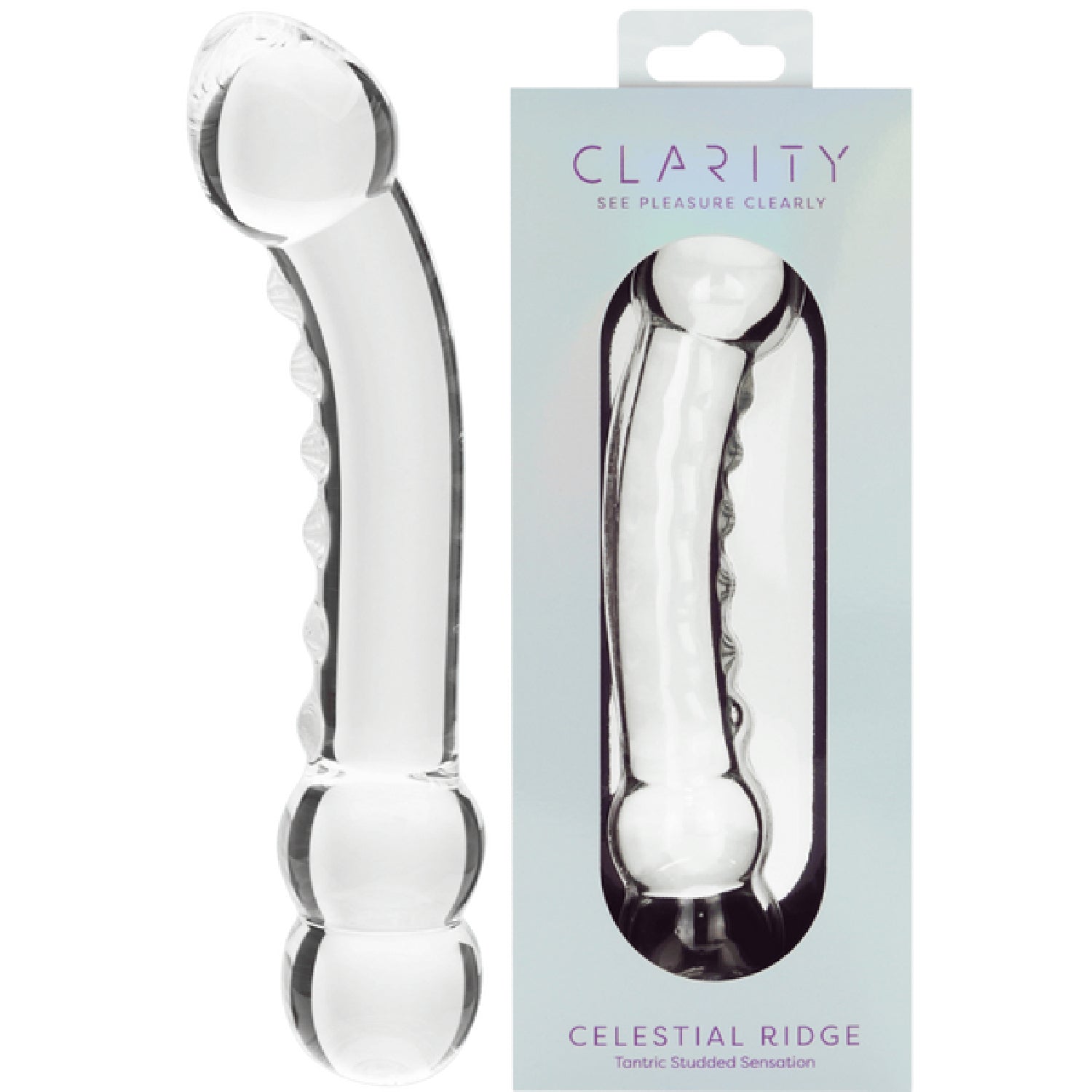 Celestial Ridge – 6.4 Inch Double-Ended Borosilicate Glass Dildo with Sculpted Ridges > Glass > Dildos