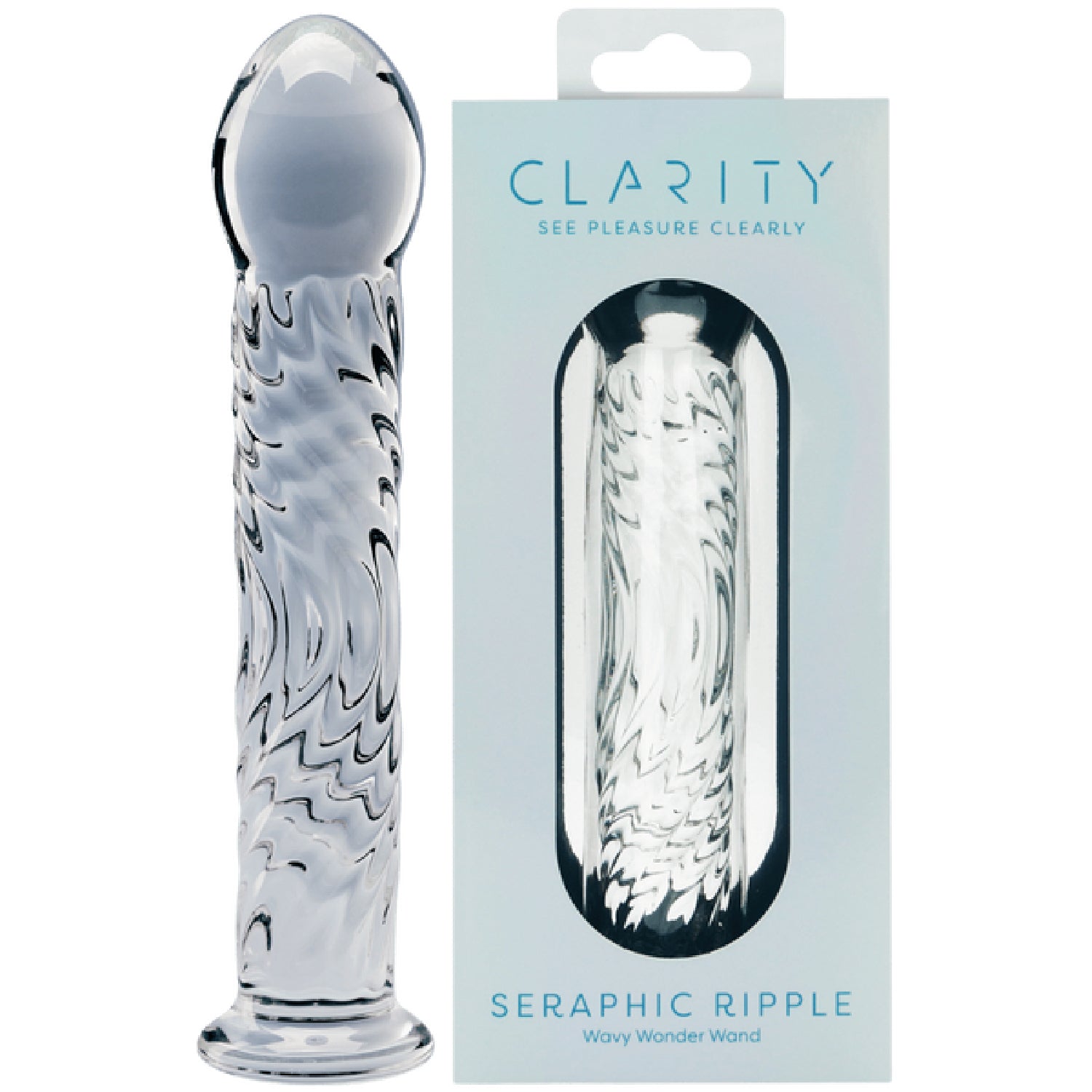 Seraphic Ripple Handblown Borosilicate Glass Dildo – Textured 6.2 Inch Insertable Length > Glass > Dildos Main image