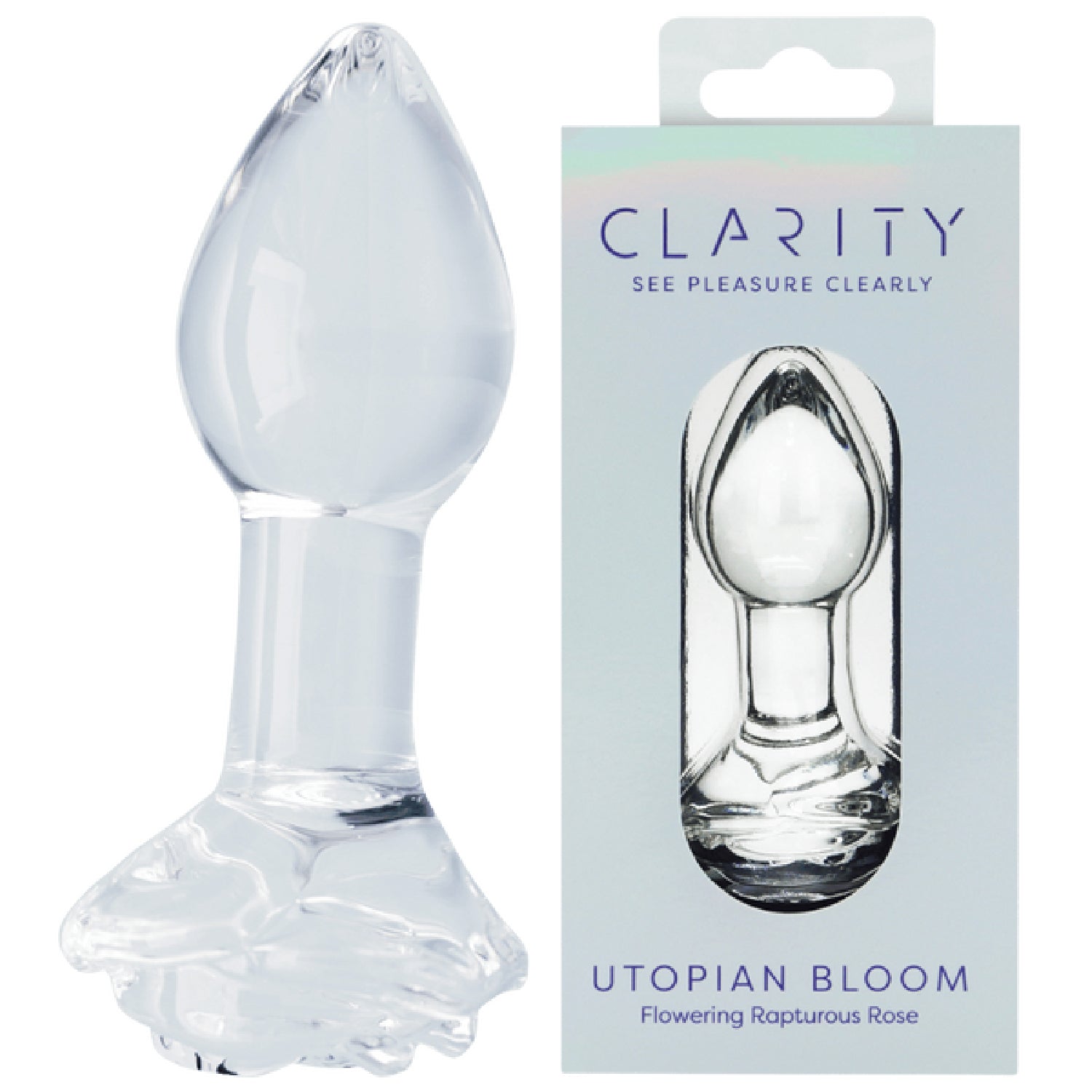 Clarity Utopian Bloom Handcrafted Glass 4.3 Inch Butt Plug > Glass > Dildos Main image