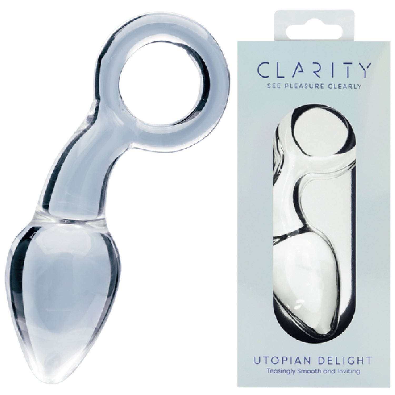 Clarity Utopian Delight – 3.5 Inch Handcrafted Borosilicate Glass Butt Plug > Glass > Dildos Main image