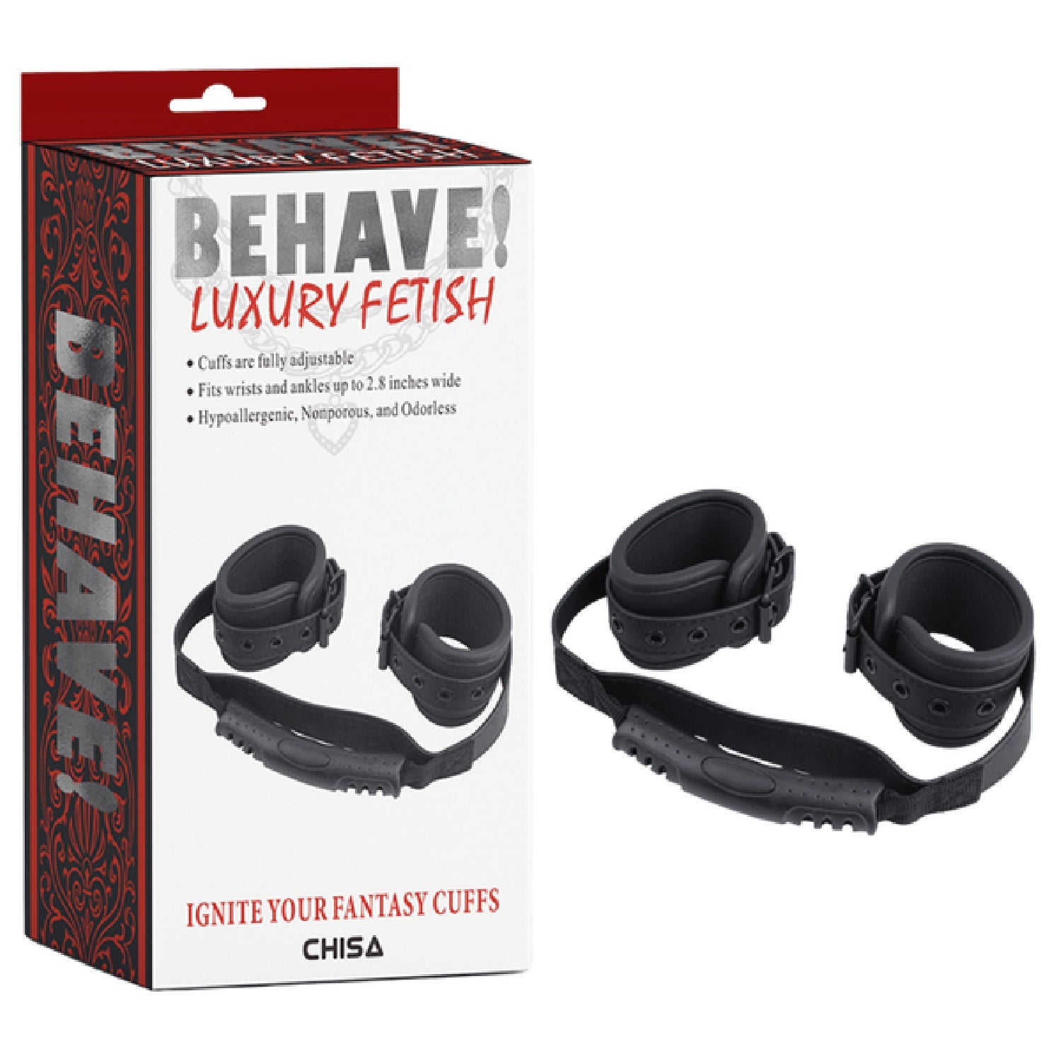 Ignite Your Fantasy Cuffs – Fully Adjustable Metal Hook Restraint Cuffs > Bondage Gear > Restraints Main image