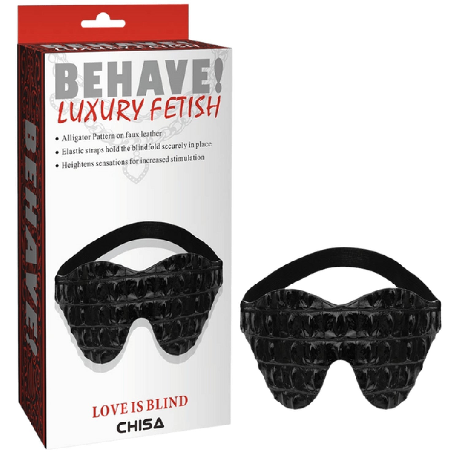 Love Is Blind Alligator Pattern Blindfold – Adjustable Elastic Strap Blindfold > Bondage Gear > Blindfolds Main image
