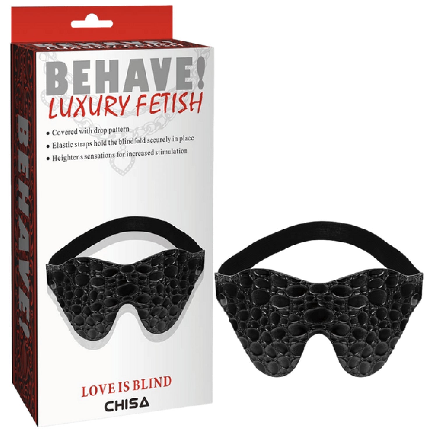 Love Is Blind Drop Pattern – Adjustable Elastic Strap Sensation Enhancer > Bondage Gear > Blindfolds Main image