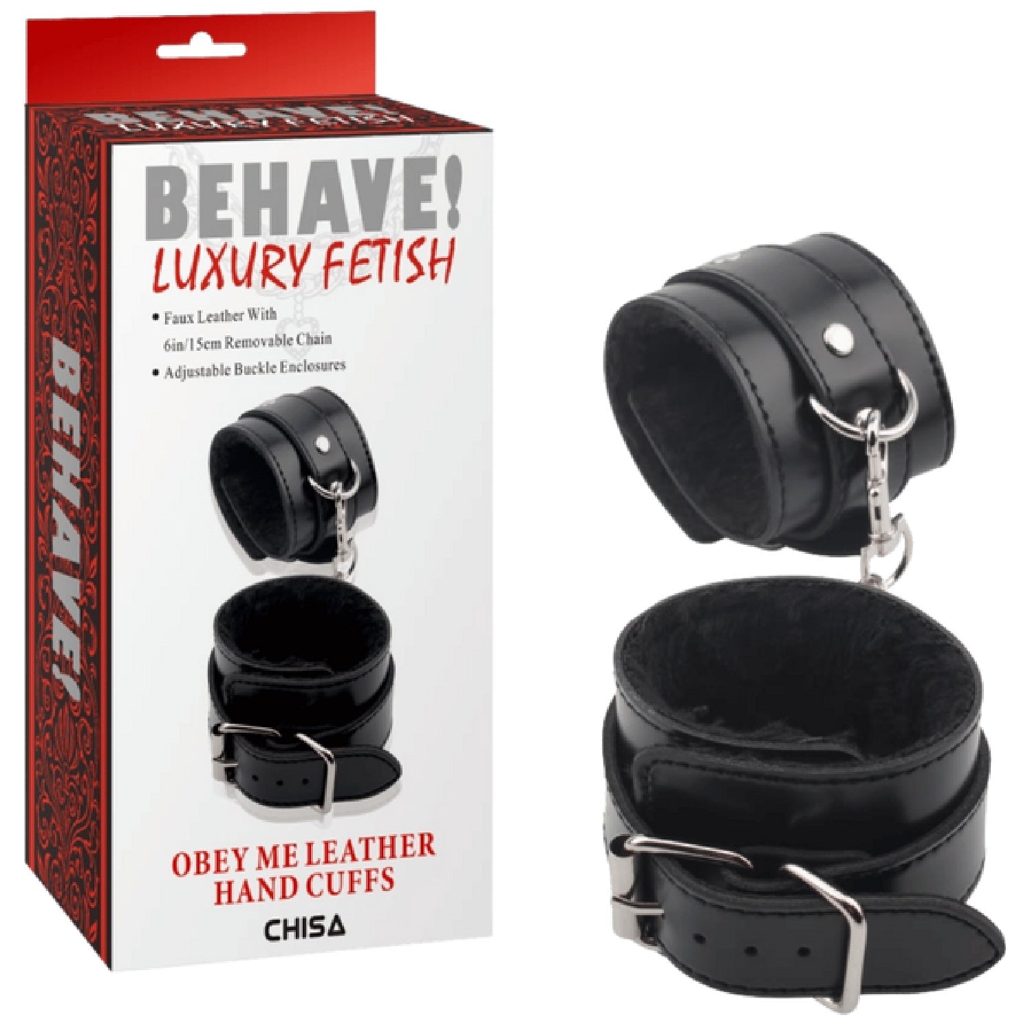 Obey Me Leather Hand Cuffs – Adjustable Metal Hook Handcuffs > Bondage Gear > Handcuffs Main image