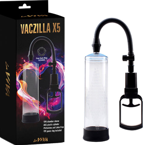 Vaczilla Penis Pump - Phthalate-Free, Latex-Free, 7.9 Inch, with TPE Ring and ABS Plastic Cylinder > Pumps > Penis Pumps