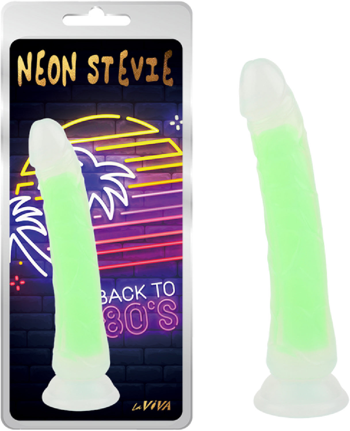Neon Stevie 8.4 Inch – Glow-in-the-Dark Silicone Vibrator > Dildos > Realistic Dildos