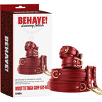 Wrist to Thigh Cuff Set – Adjustable PU Cuffs Restraint Set > Bondage Gear > Restraints