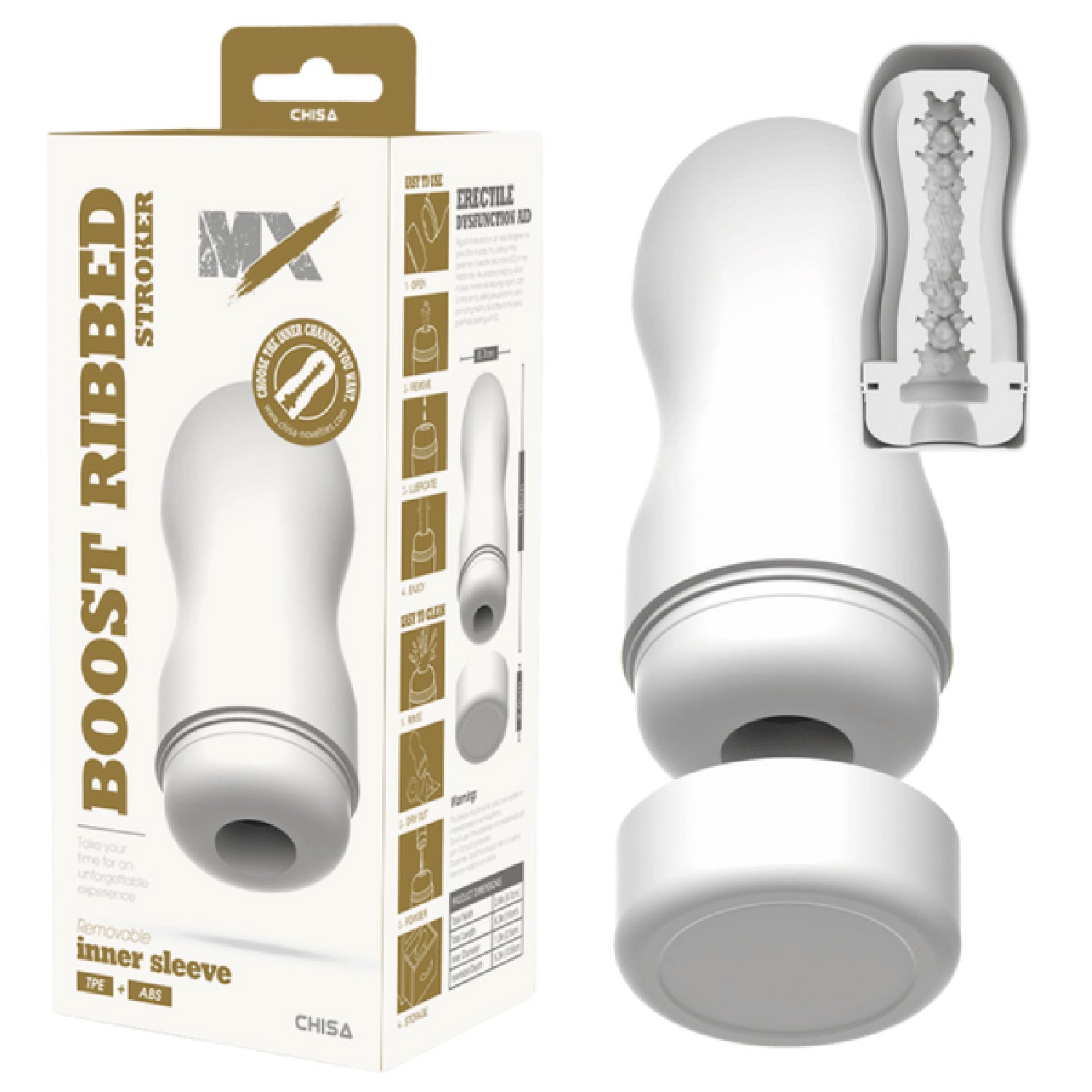 Boost Ribbed Stroker – Super-Soft 16cm Stroker > Sex Toys For Men > Masturbators Cup Main image