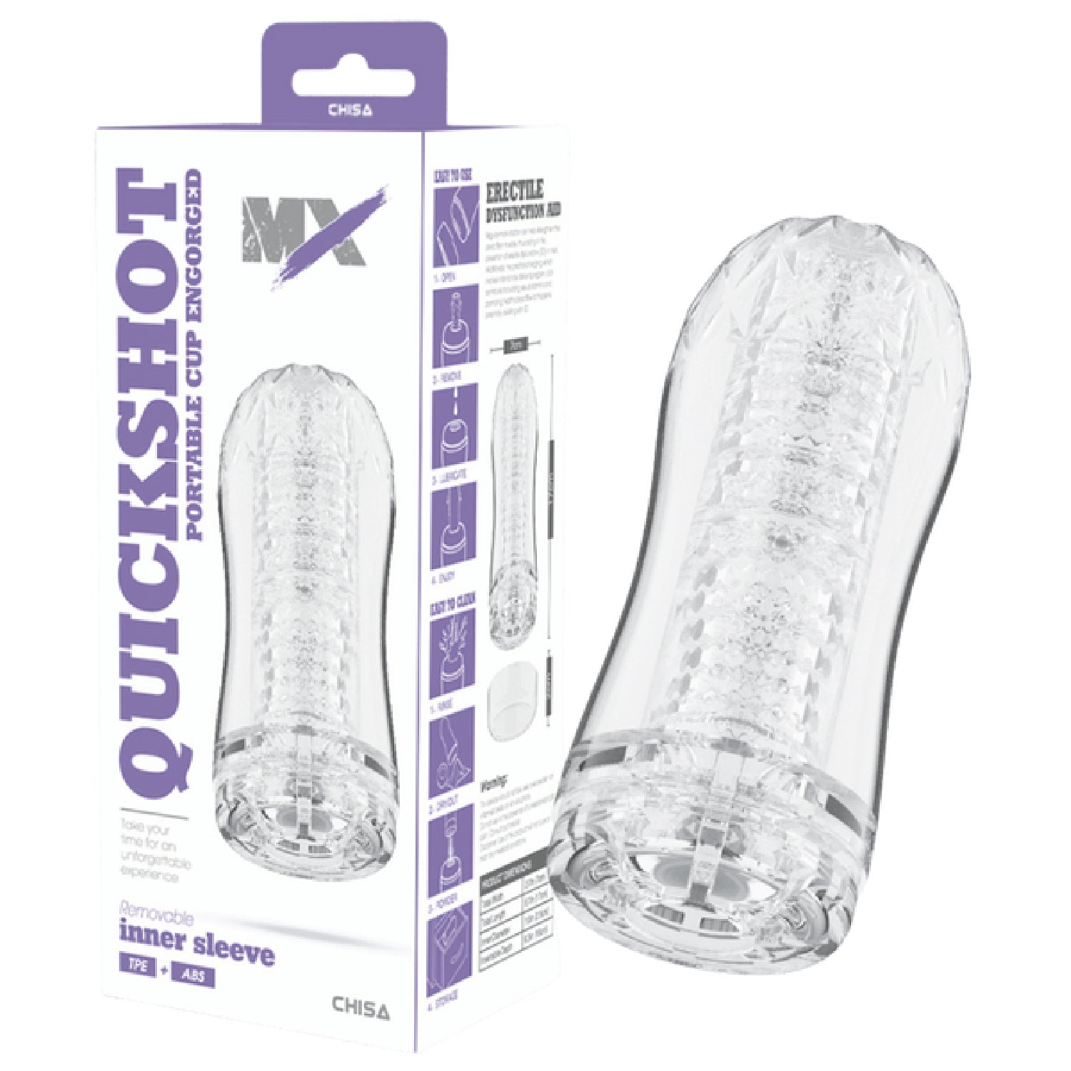 Quickshot Portable Cup Engorged – Super-Soft TPE and ABS Male Masturbator 7cm by 17cm One Size > Sex Toys For Men > Masturbators Cup