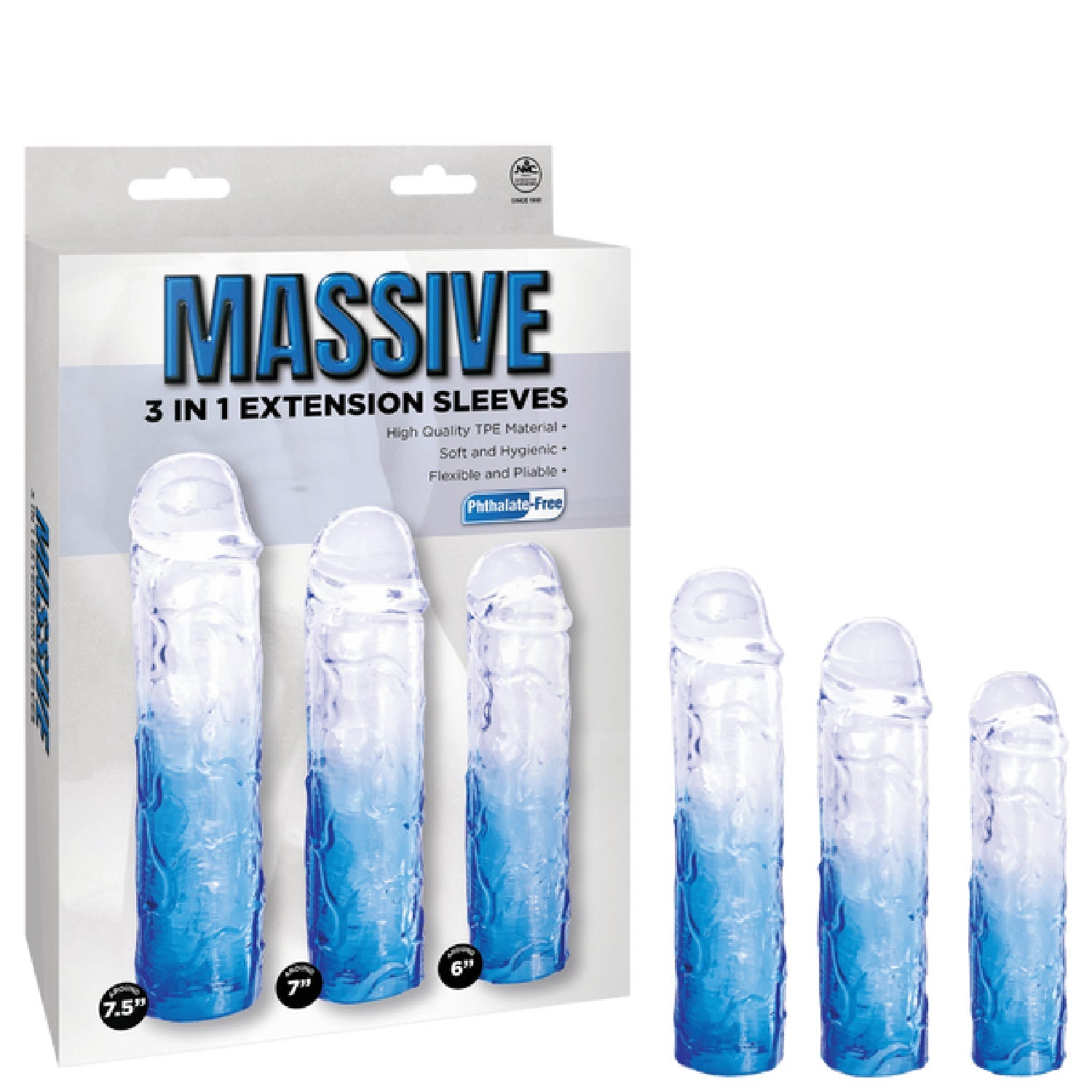 3 in 1 Extension Sleeve (Smoke) – High-Quality TPE Material Soft Flexible Sleeve with Multiple Sizes > Sex Toys For Men > Penis Sleeves