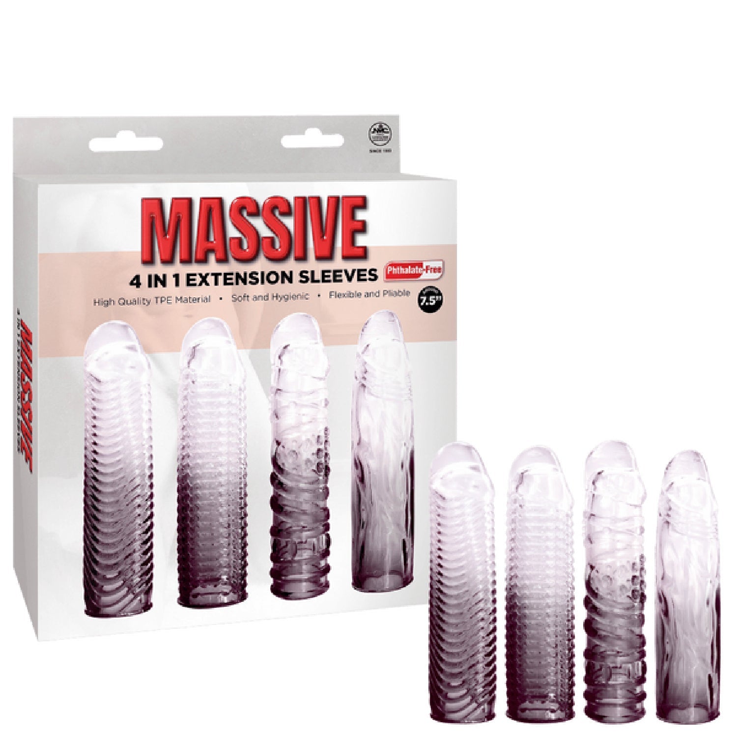4 in 1 Extension Sleeve (Smoke) – Soft Flexible 7.5 Inch Sleeve > Sex Toys For Men > Penis Sleeves Main image