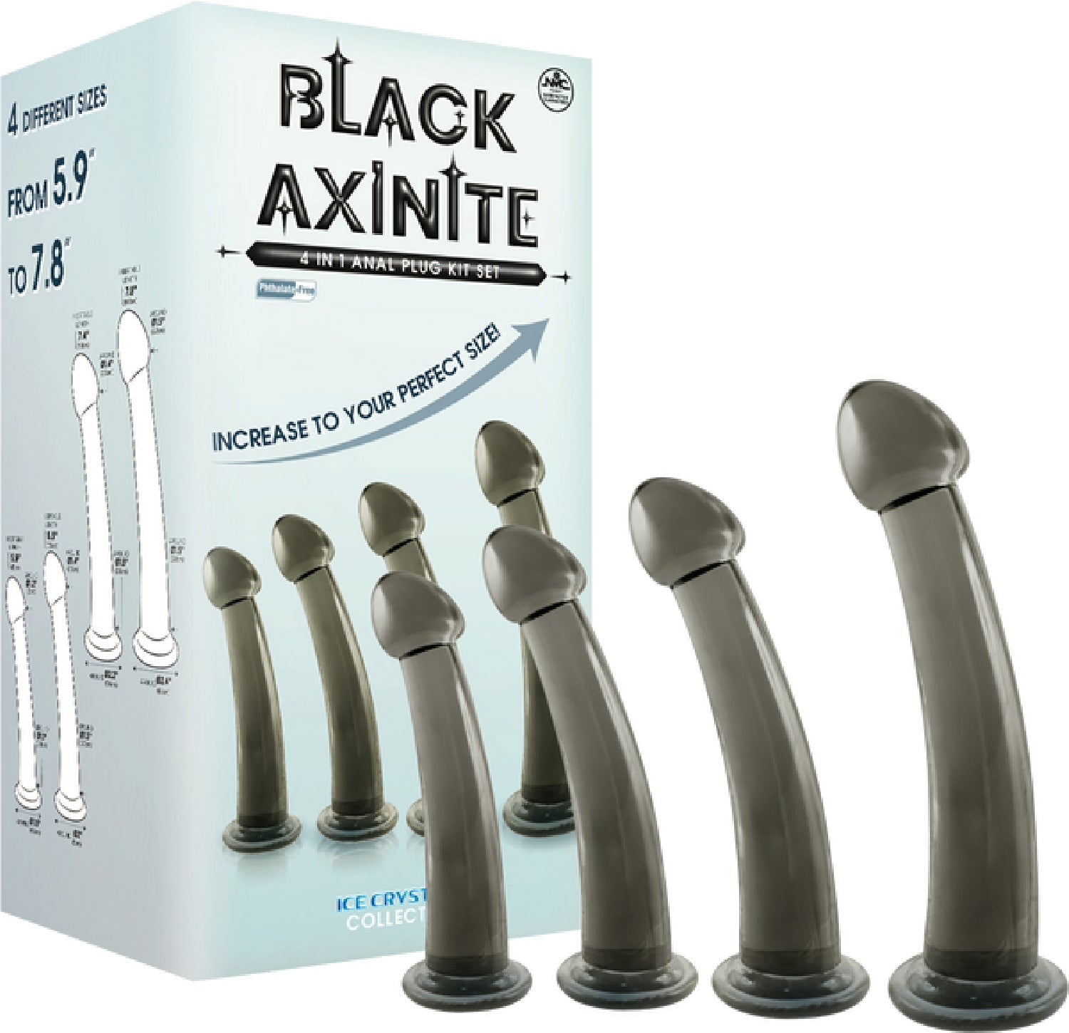 4 in 1 Anal Plug Kit – Flexible Hygienic Suction Cup Base Anal Plugs Secondary image