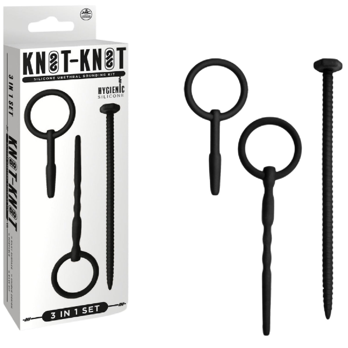 Silicone Urethral Sounding Kit (Black) – Body-Safe 6 to 8 Inch Urethral Sounds > Sex Toys For Men > Sounding Rods