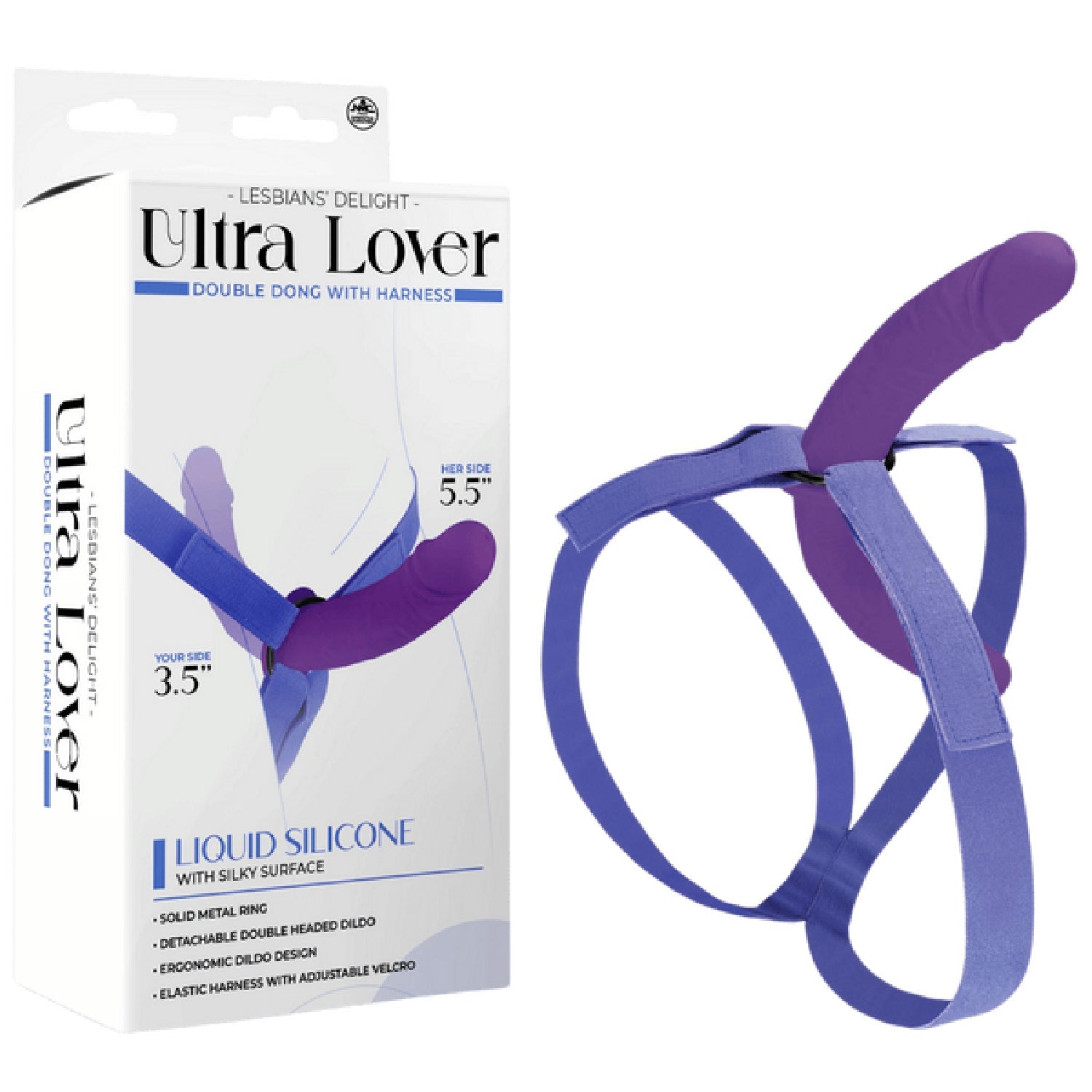 Ultra Lover Double Dong 5.5 Inch Penetrix with Harness – Ergonomic Silicone Dildo Set > Dildos > Strap On Dildos