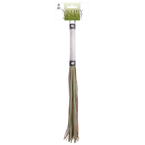 Flogger Diamond Covered Handle 44.5cm – Leather Flogger Green > Bondage Gear > Whips & Floggers