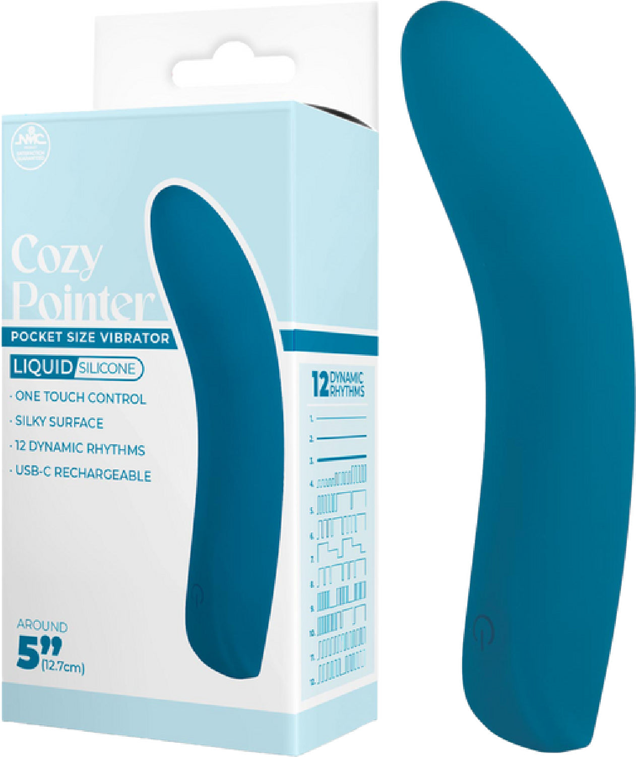 Cozy Pointer – Silicone Rechargeable 5 Inch Vibrator with One Touch Control Secondary image