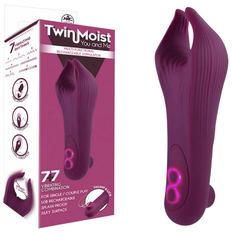 TwinMoist - Multi-Functional Rechargeable Stimulator – Splash Proof USB Rechargeable Vibrator > Sex Toys > Couples Toys