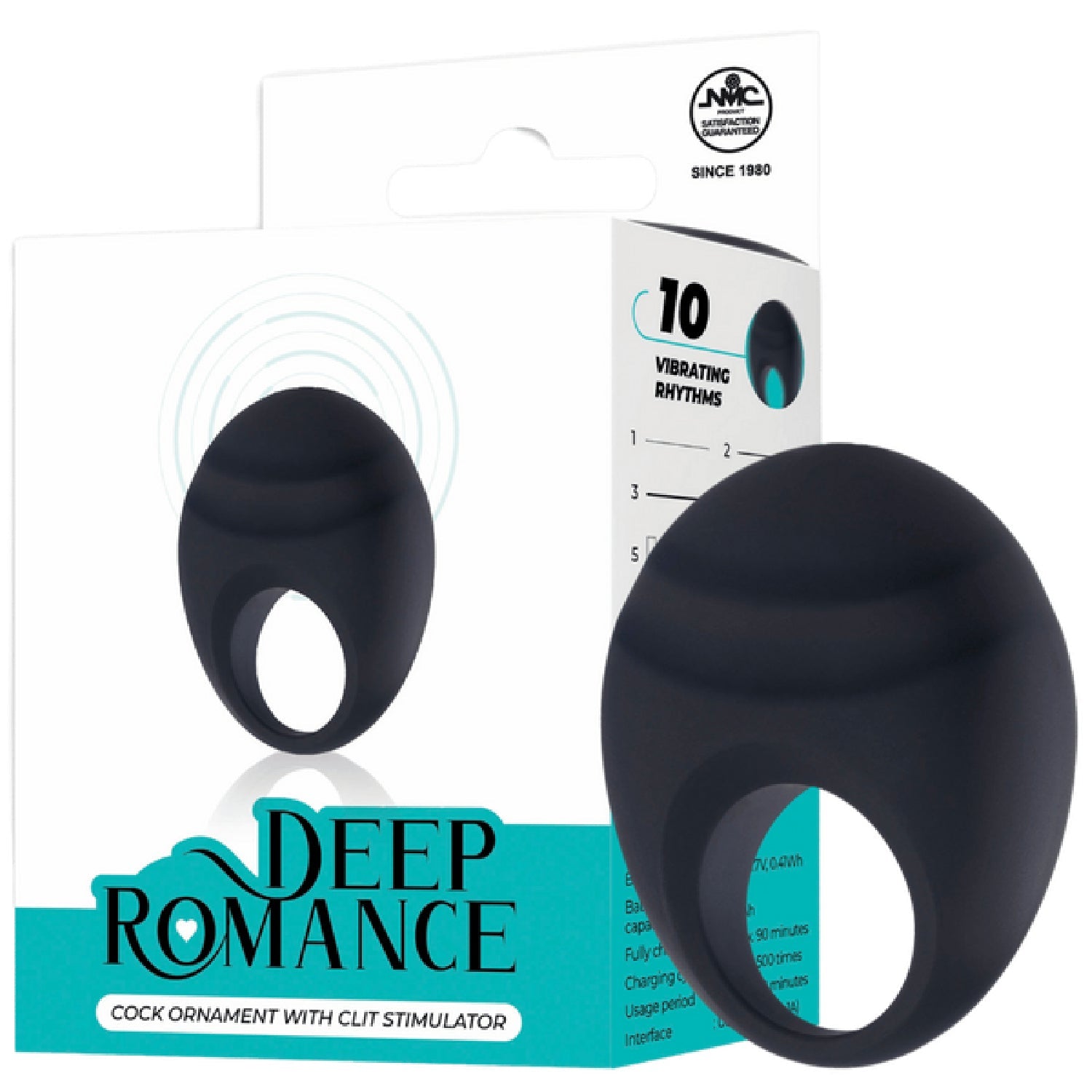 Cock Ring with Clit Stimulator – Splash-Proof Rechargeable Vibrator 3 Inch Secondary image