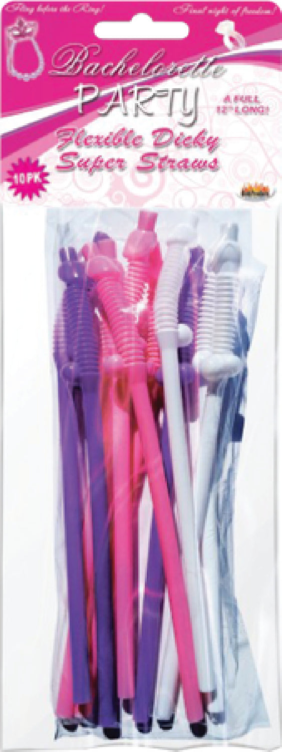Dicky Straws 12 Inch Super Flex Tip Straws – Pack of 10 Drinking Straws > Novelties > Bachelor & Bachelorette Items Main image
