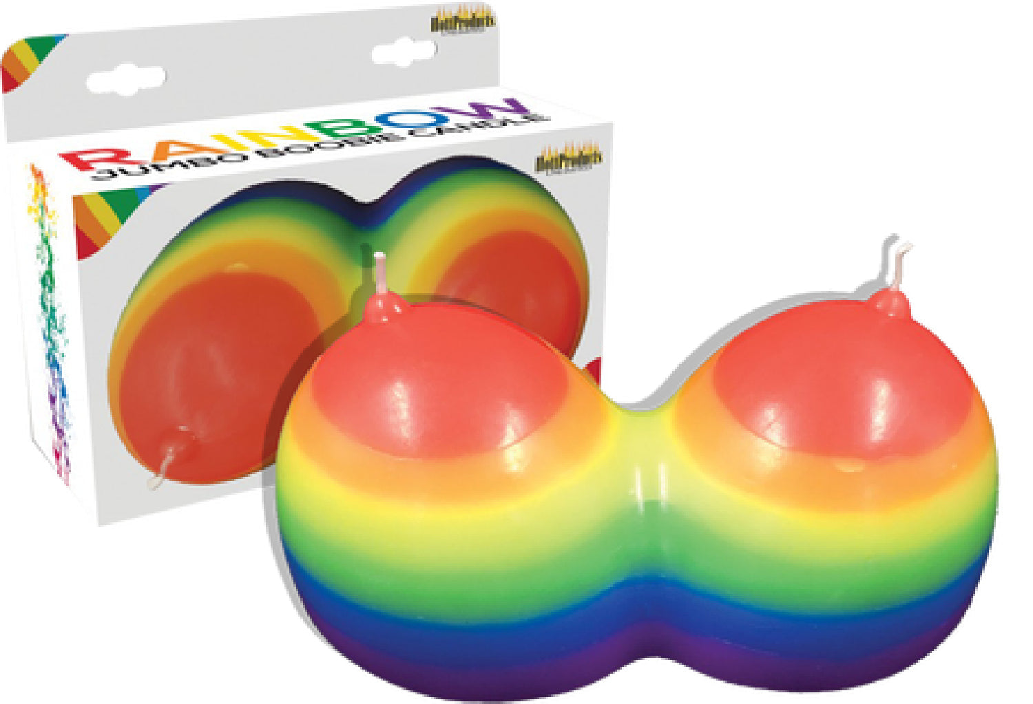 Rainbow Jumbow Boobie Candle – Decorative Candle > Candles > Novelty Main image