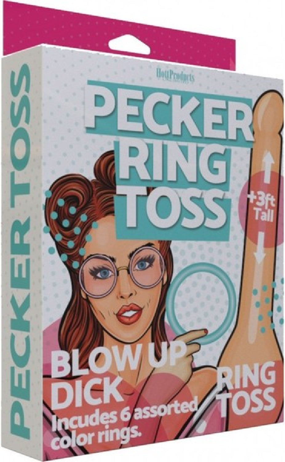 Pecker Ring Toss – Inflatable Party Game Set with Six Plastic Rings Secondary image