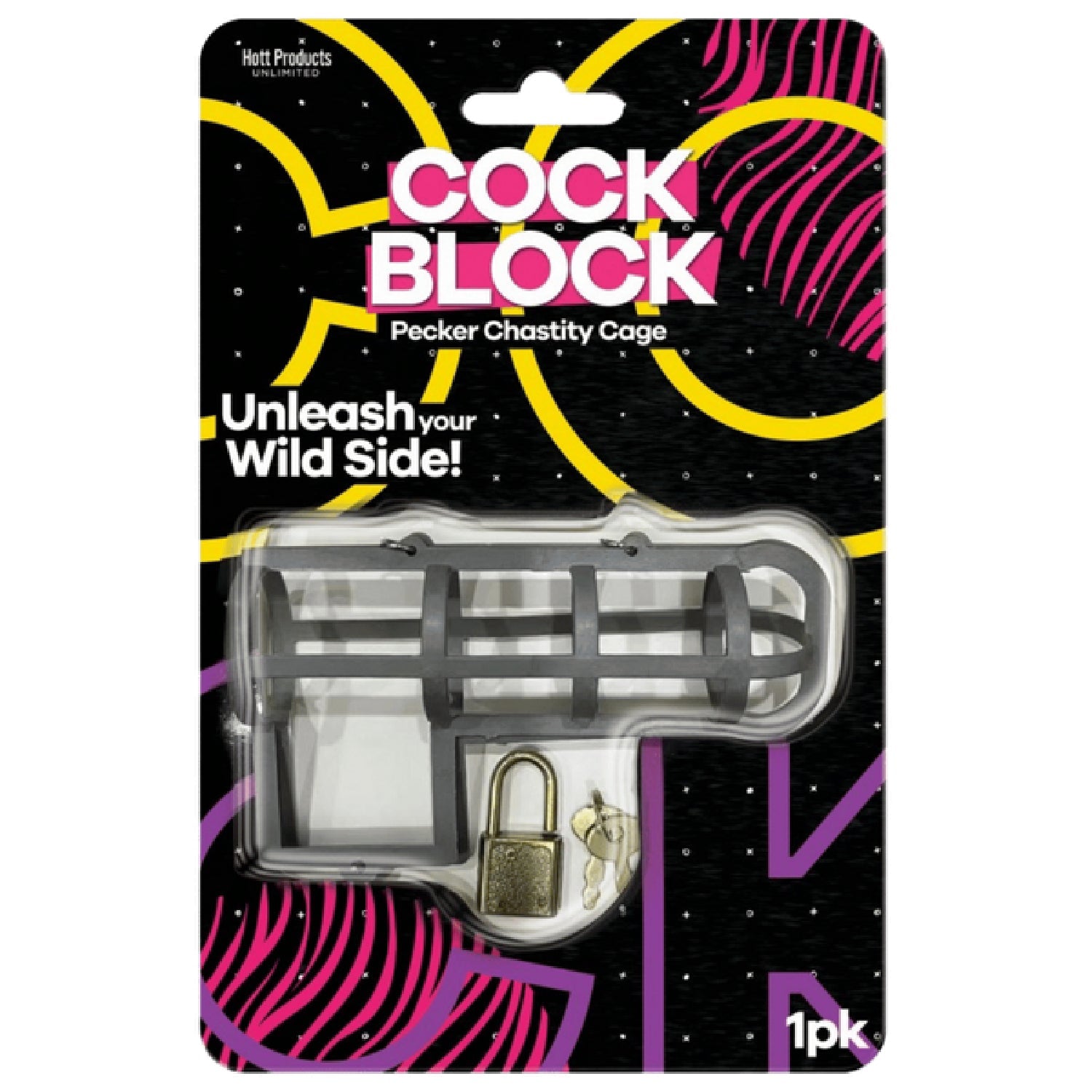 Cock Block – Adjustable Lockable Male Chastity Device with Master Lock and Key > Novelties > Gag Gifts Main image