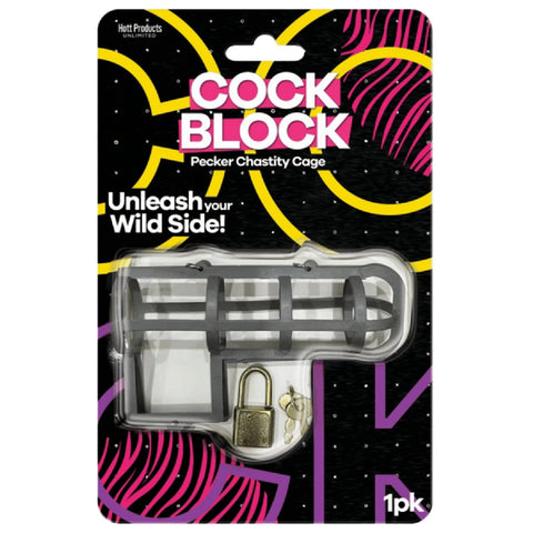 Cock Block – Adjustable Lockable Male Chastity Device with Master Lock and Key > Novelties > Gag Gifts