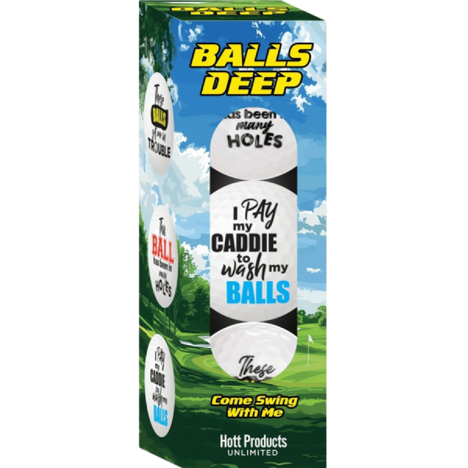 Balls Deep Novelty Golf Balls – Set of 3 Humorous Golf Ball Set Secondary image