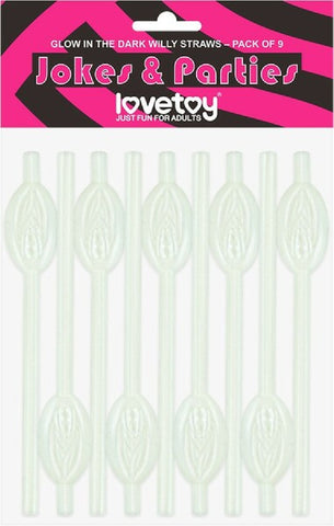 Pussy Straws – 9 Pack Straws Glow in the Dark > Novelties > Party Supplies