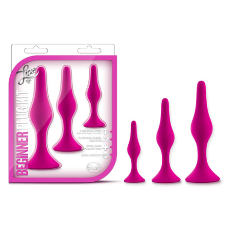 Luxe Beginner Plug Kit Pink with 3 Graduated Sizes for Safe and Gentle Booty Play