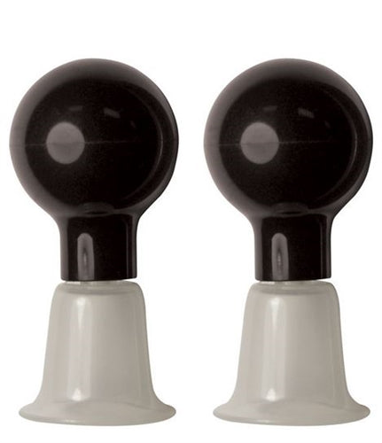 Sex & Mischief Nipple Suckers Set of Two with Black Suction Cups and Clear Nipple Clips Nipple Stimulators