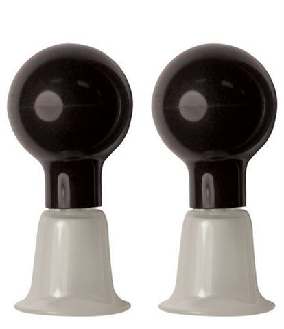 Sex & Mischief Nipple Suckers Set of Two with Black Suction Cups and Clear Nipple Clips Nipple Stimulators