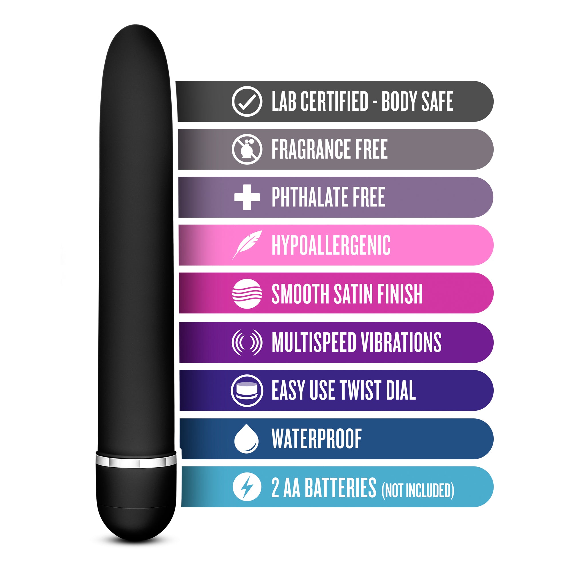 Rose Luxuriate Black Vibrator 7 Inch Multi-Speed Design > Vibrators > Standard Vibrators