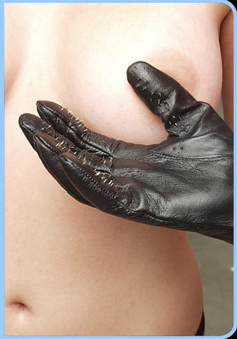 KinkLab Vampire Gloves (XL) – Spiked Leather Gloves Black > Bondage Gear > Sensory Gloves