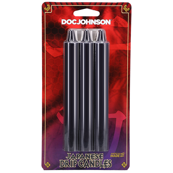 Japanese Drip Candles Black 3 Pack for Sensation Play Black Drip Candles