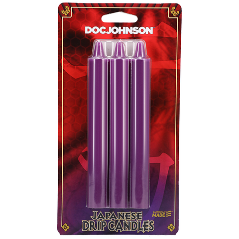 Japanese Drip Candles Purple Sensation Play 3 Pack Purple Drip Candles