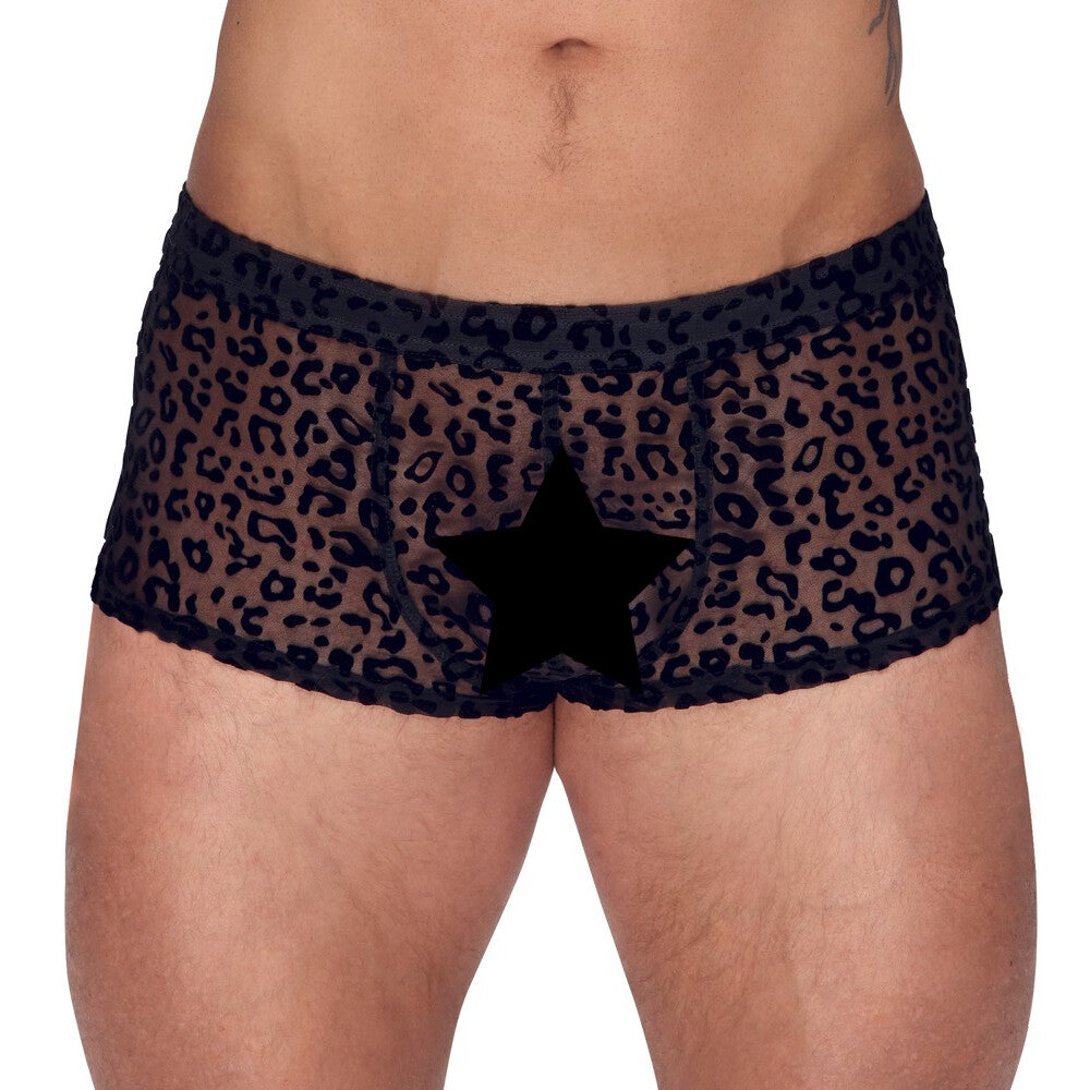 Noir Sheer Animal Print Pants – Form-Fitting Transparent Powernet Pants XXL > Clothes > Mens Briefs