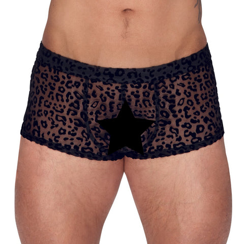 Noir Sheer Animal Print Pants – Form-Fitting Transparent Powernet Pants XXL > Clothes > Mens Briefs